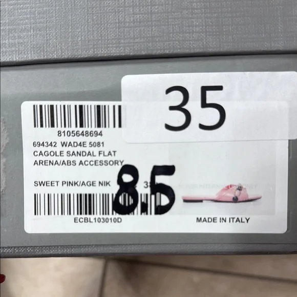 Balenciaga Pink Sandals with Gun Metal, Glossy Finish - Picture 6 of 6